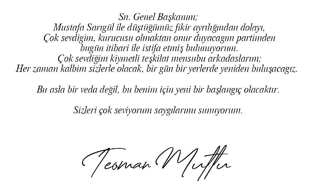 Mutlu İstifa Etti