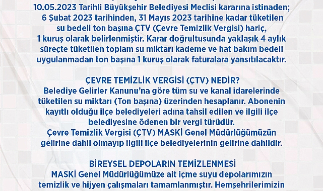 MASKİ 1 Ton Su 1 Kuruş