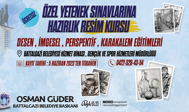 Battalgazi Belediyesi Tarafından Ücretsiz Resim Kursu