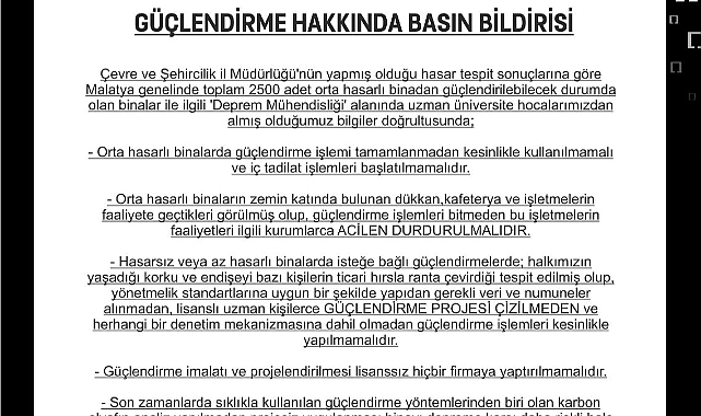 Güçlendirme İmalatı Ve Projelendirilmesi Lisanssız Hiçbir Firmaya Yaptırılmamalıdır