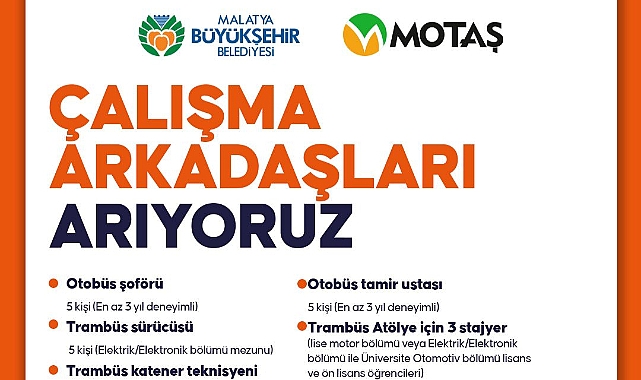 MOTAŞ Personel Alımı Yapacak