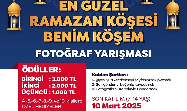 Yeşilyurt Kent Konseyi’nden ‘En Güzel Ramazan Köşesi Benim Köşem’ Fotoğraf Yarışması