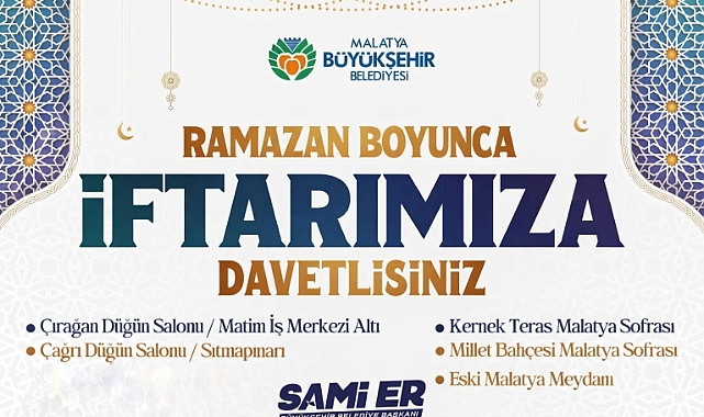 Malatya Büyükşehir Belediyesi Ramazan Maneviyatını Şehre Taşıyor