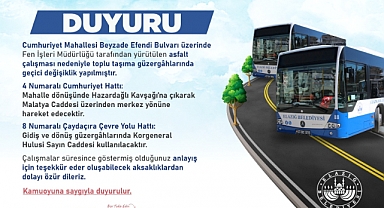 Toplu Taşımada Bazı Hatların Güzergâhı Değişti