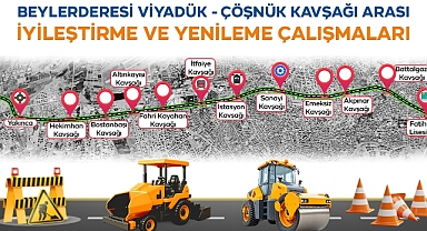 Beylerderesi Viyadüğü İle Çöşnük Kavşağı Güzergâhında İyileştirme Ve Yenileme Çalışmaları