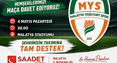 Başkan Paşahan'dan Malatyalılara Çağrı: “Kenetlenelim, Yeşilyurtspor’a Güç Verelim!”